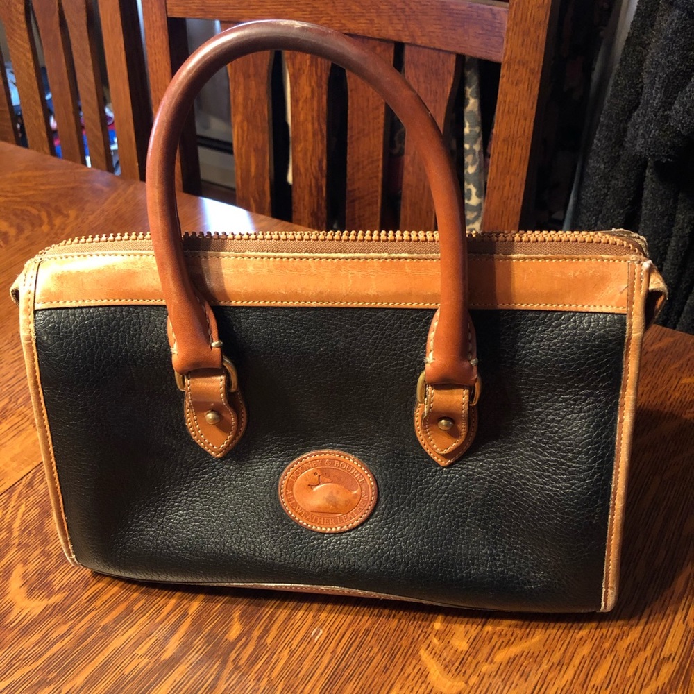 Dooney & Bourke Black and Tan Handbag